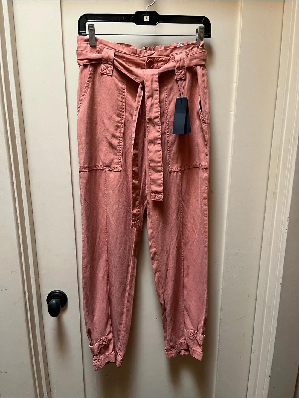 Banana Republic Dusty Rose Paperbag Waist Cropped Pants